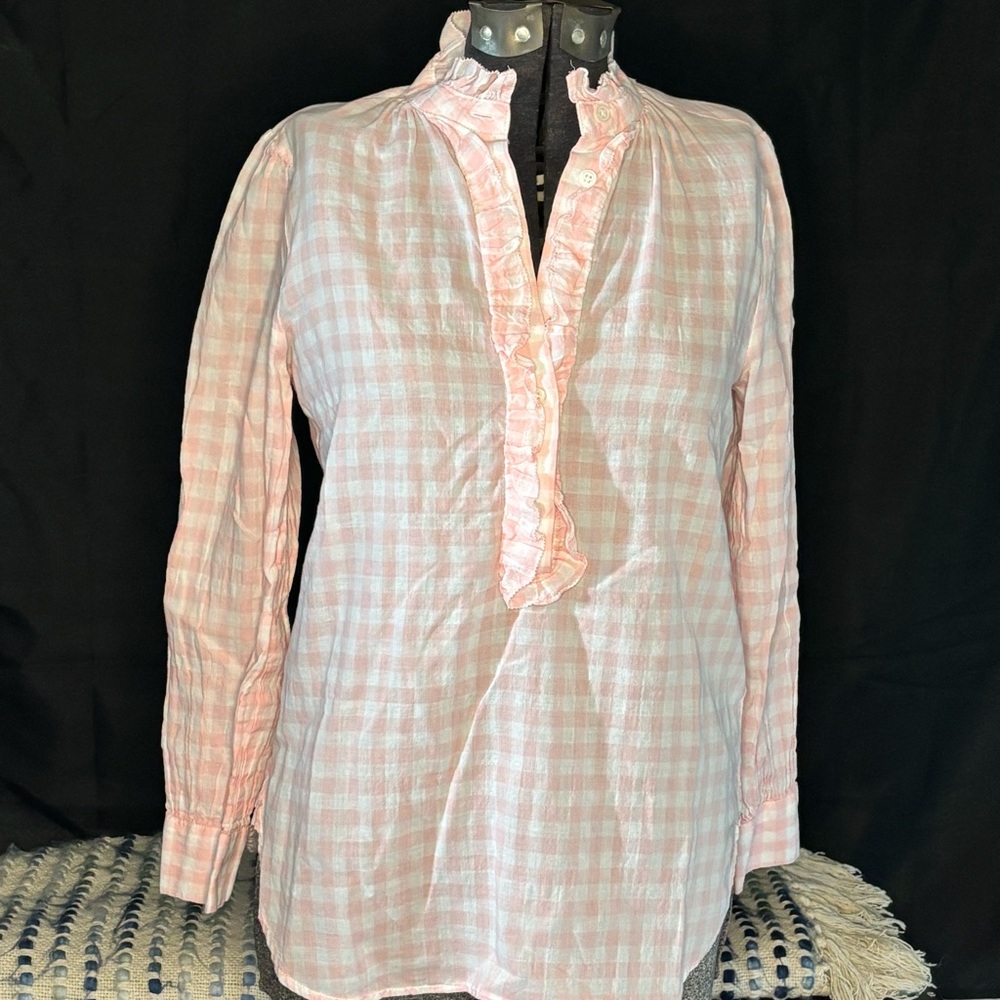 🩰J. Crew🩰 Light Pink Gingham Top
